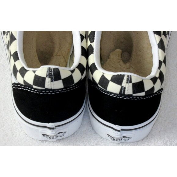 Vans Men's Old Skool Primary Check Black White Canvas Suede Shoes Sizes NIB - Picture 5 of 5